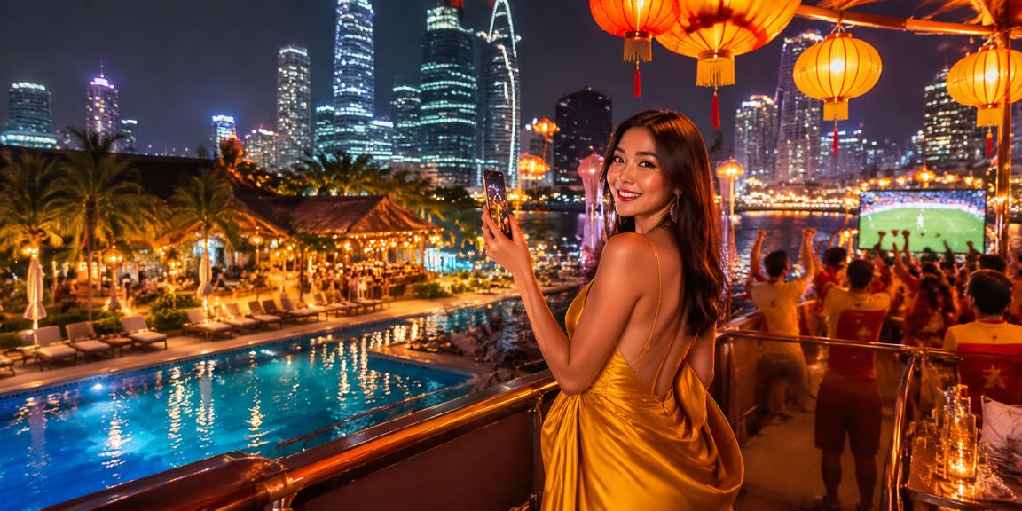 Người dùng tại chợ đêm Hà Nội trải nghiệm casino trực tuyến trên điện thoại