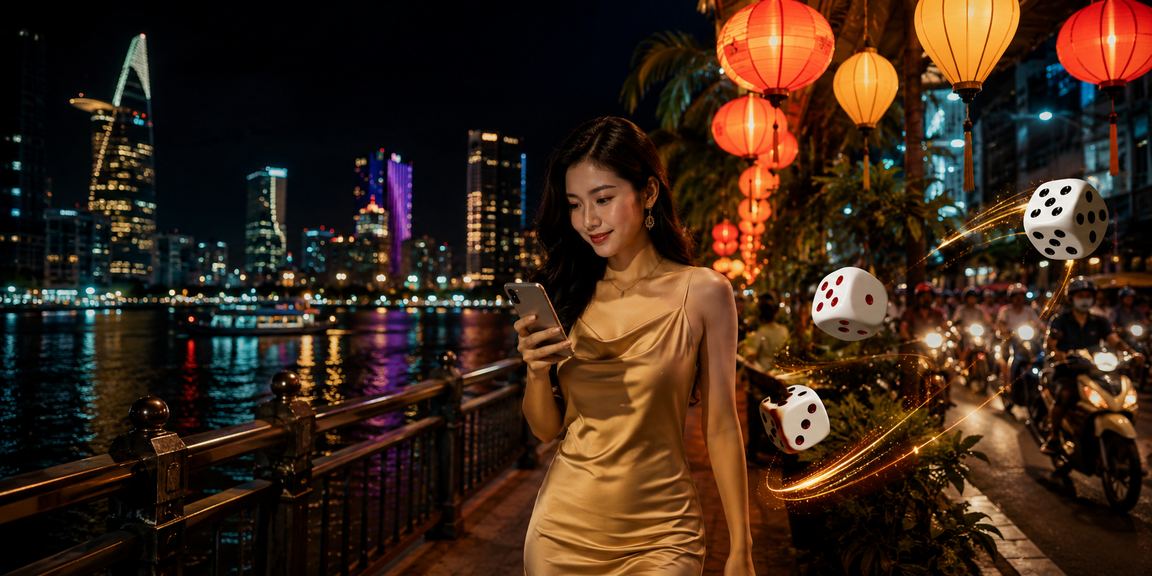 Không khí chợ đêm TP.HCM với người chơi tài xỉu trực tuyến trên điện thoại